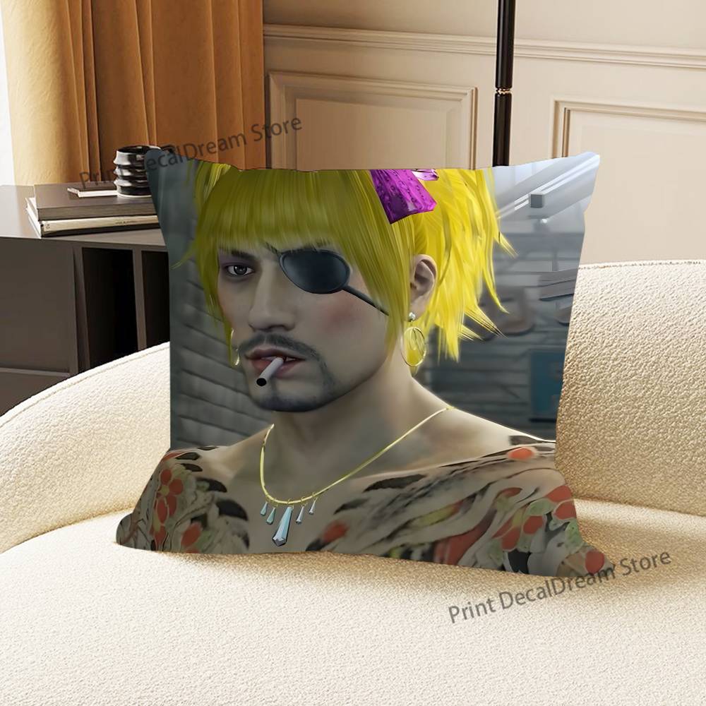 Japanese Game Y-Yakuza K-Kiryu Dragon Pillow Case For Sofa Decor Office Room Printing Cushion Cover Decorations and Protector