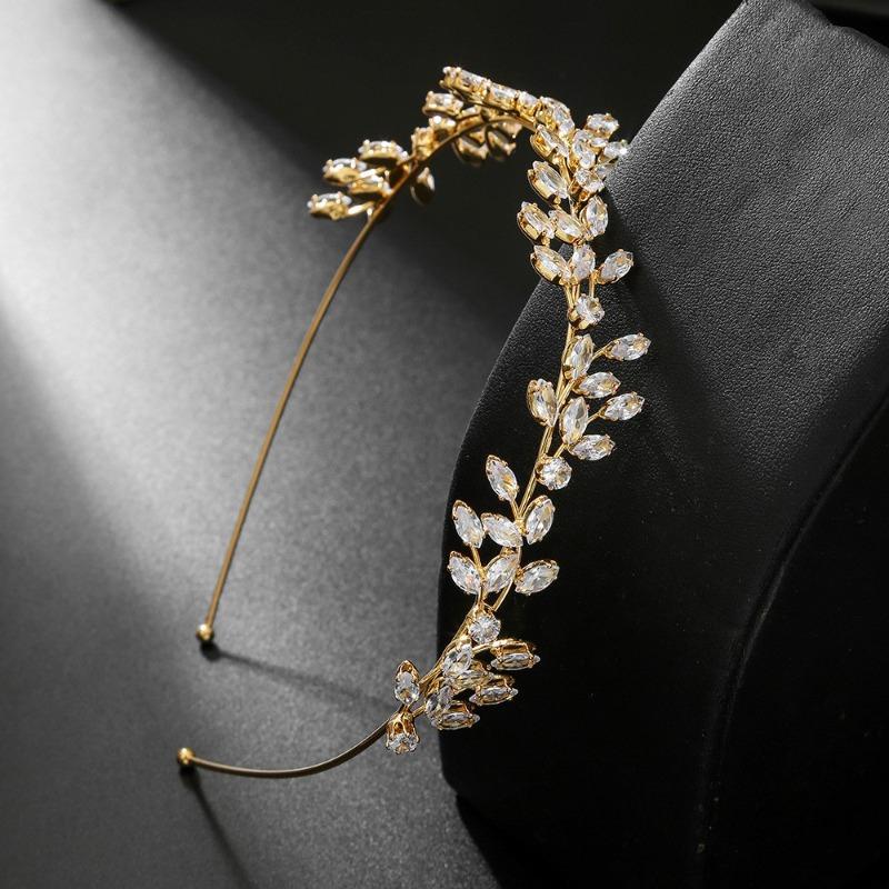 Wedding headband tiara bridal accessories minimalist elegant crystal flower headband