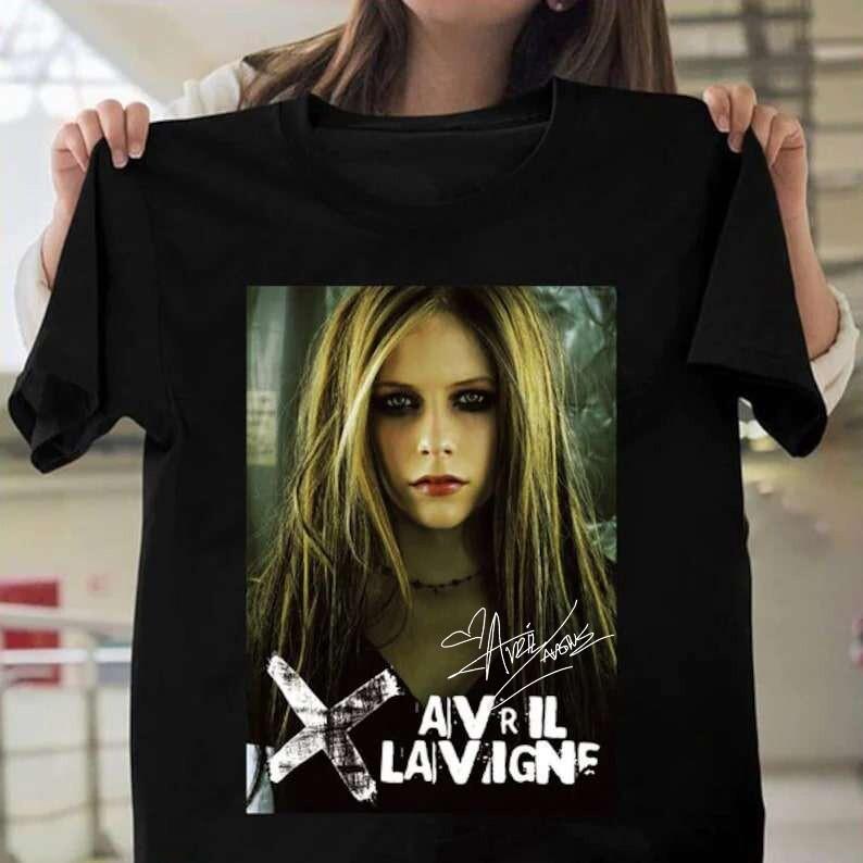 Avril Live Acoustic Avril Lavigne Футболка с коротким рукавом Черная Унисекс S-4XL Унисекс Футболка XXXL