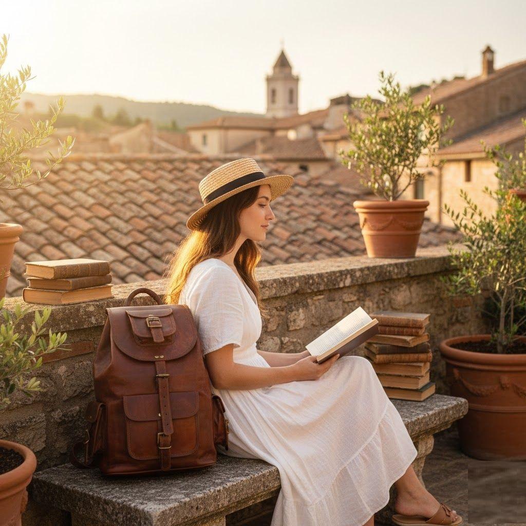 Echtes Ziegenleder, großer Herren-Vintage-Rucksack, Reiserucksack, Laptop-Freizeittasche
