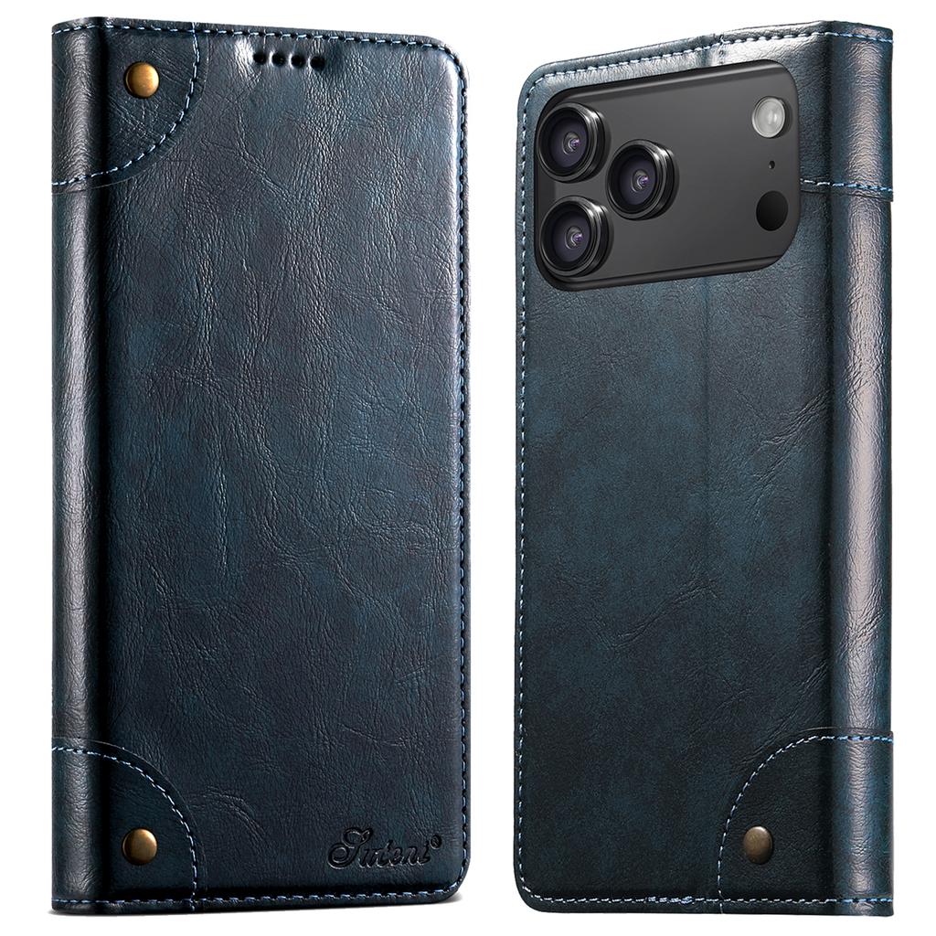 Business Magnetic Leather Wallet Card Solt Phone Case For iPhone 17 Pro Max 16 Plus 15 14 13 12 11 Bag Flip Book Kickstand Cover