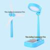 Solar-Powered LED Desk Lamp & Fan with Eye Protection for Children's Bedroom