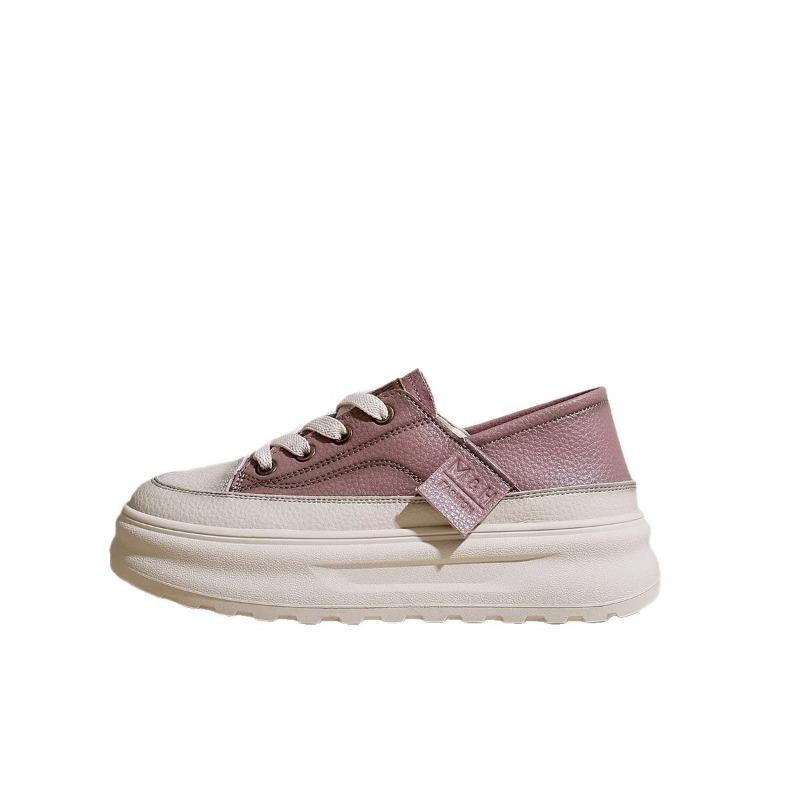 sponge cake thick-soled white shoes for women's new small people to increase height and look thin, retro versatile non-slip casual board shoes