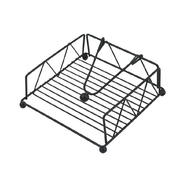 

Square Napkin Holder With Iron Construction Easy Access Kitchen Paper Storage Rack Modern Countertop Designs чорний