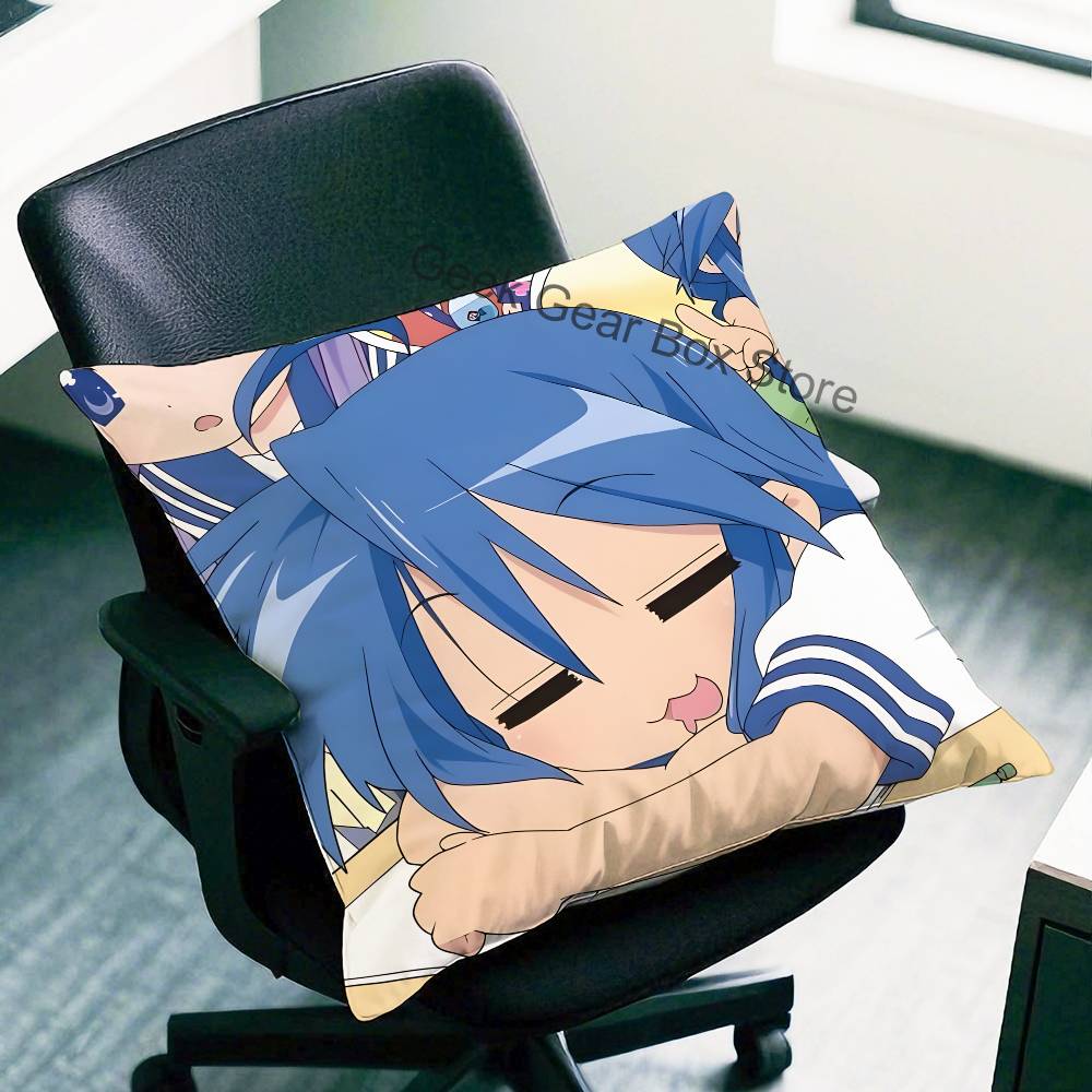 Konata Izumi LLucky SStar Anime Celebrity Merchandise AllMatch Printed Pillow Case Sofa Car Office Room Decoration Protector