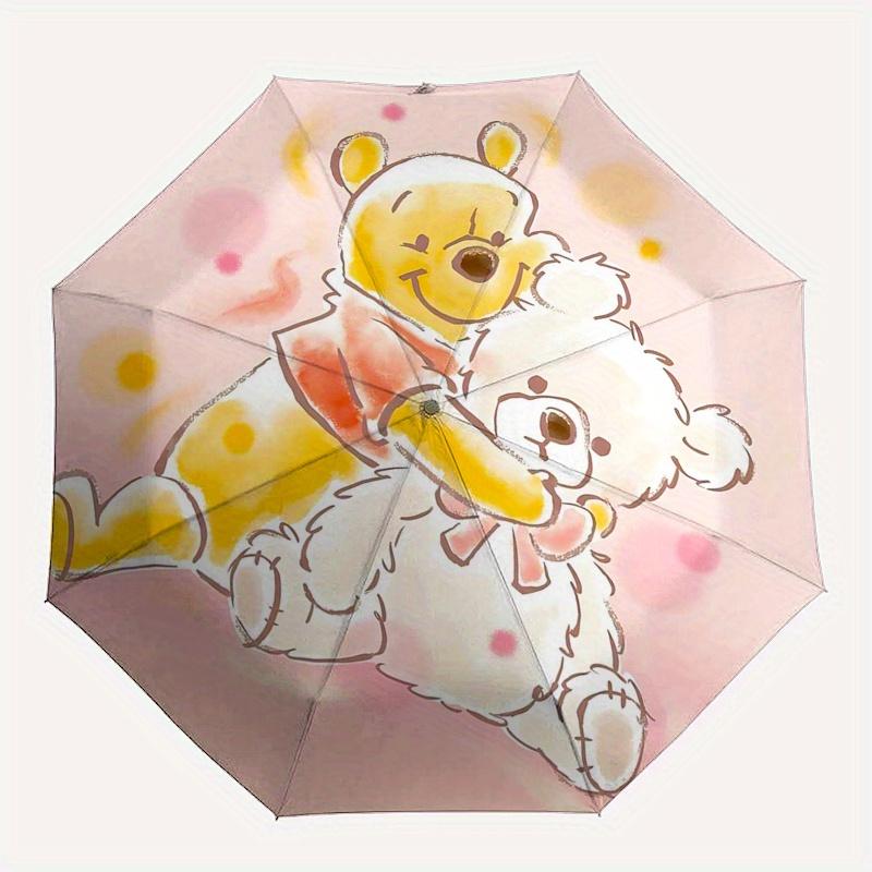 Winnie the Pooh, Tigger Automatic Opening and Closing Umbrella - 8 Ribs Portable Folding Umbrella with Plastic Handle, Suitable for Leisure