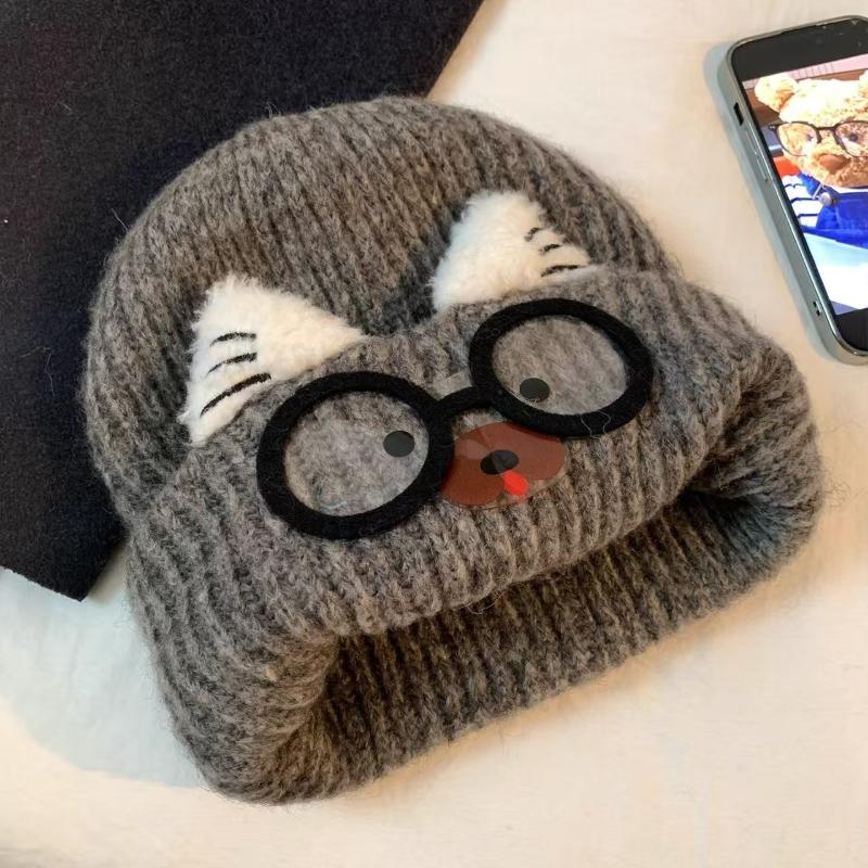 Adorable Cat Ear Knit Hat For Women Autumn Winter Themed Ear-Warming Knit Beanie Warm Winter Hat