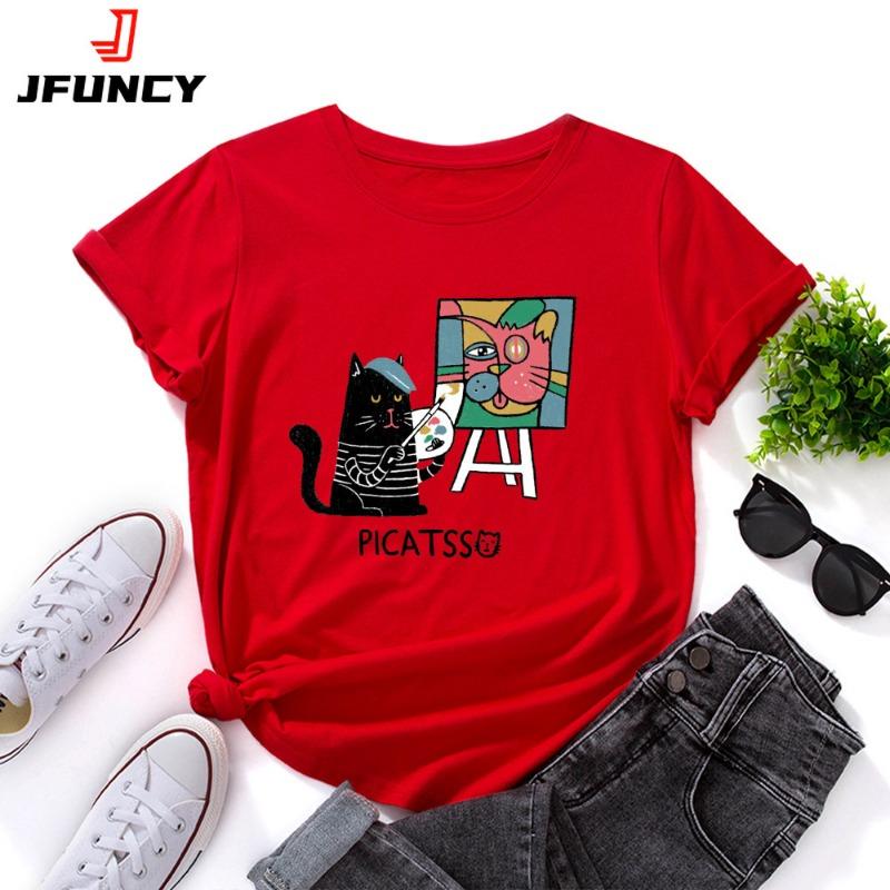 

Oversized Women Short Sleeve T-shirt Fashion Graphic T Shirt 100% Cotton Women Top Summer Women s Tshirt Harajuku Woman Clothes S