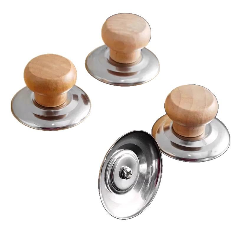 Universal High-Temperature Resistant Solid Wood Pot Lid Handle Knob - Anti-Scald Top Accessory