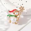 Fashion Snowman Snowflake Brooch