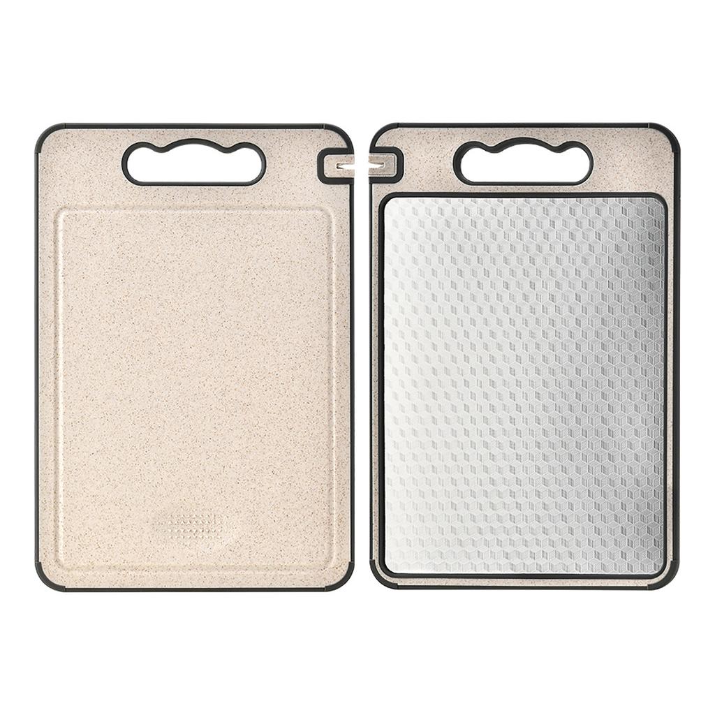 Stainless Steel Cutting Board Double Sided Chopping Board for Kitchen Scratch Resistant Anti-Slip Silicone Edges Kitchen Gadget