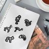 56-Piece Animal Skeleton Stickers Pack: Creative DIY Waterproof Stationery for Notebooks & Planners
