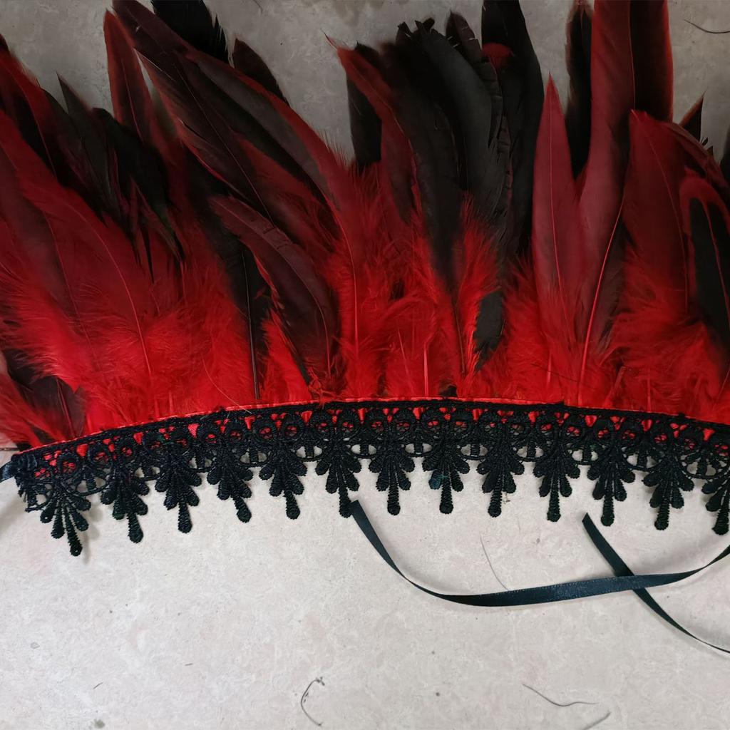 Feather Necklace Collar Neck Collar Gothic Victorian Lace Choker Neck Wrap Halloween Cosplay Party Accessories Props