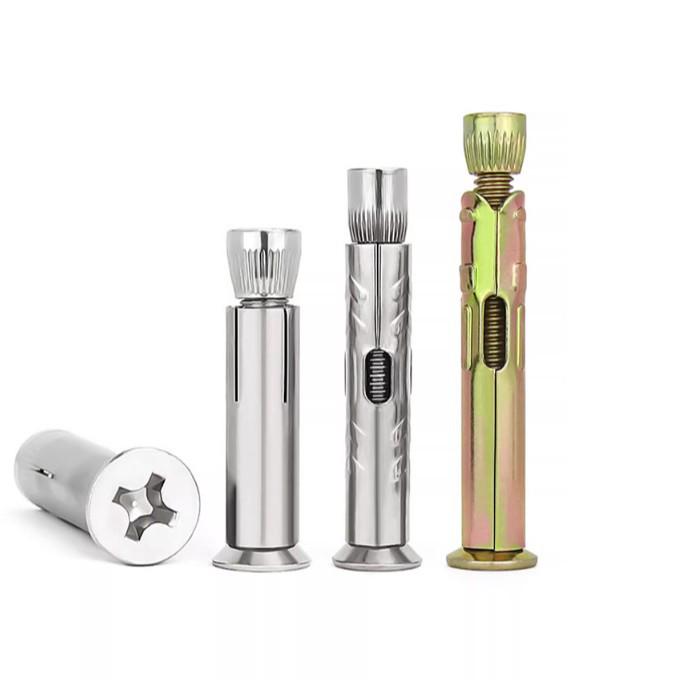 GB 304/201 Stainless Steel Phillips Countersunk Head Expansion Screw, Flat Head Bolt M6-M12 Color Zinc Style M6*50