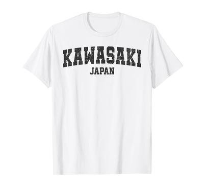 Kawasaki City Retro College Style Japanisches Kawasaki T-Shirt