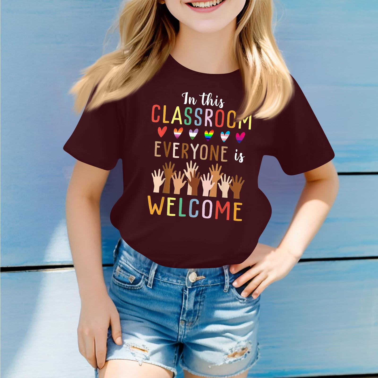 

Дитяча футболка з круглим вирізом, повсякденна, з принтом, з коротким рукавом 130 винний