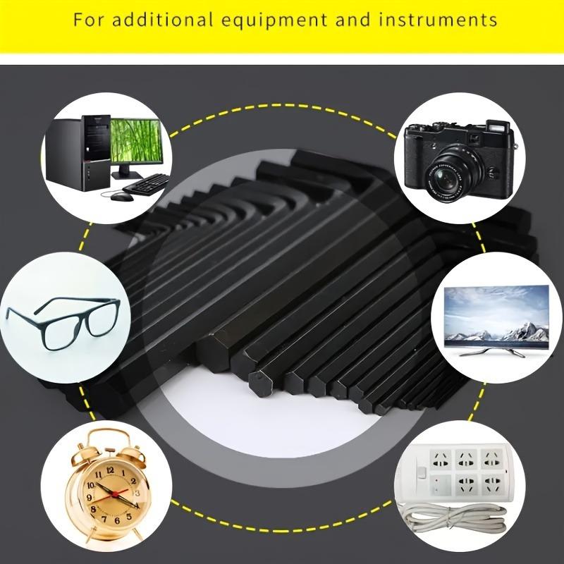 30Pcs/Set Wrench Set Hex Key Allen Wrench 0.028"- 3/8" Inch 0.7mm-10mm Metric Size Chromium-vanadium Steel Spanner Long Arm Tool