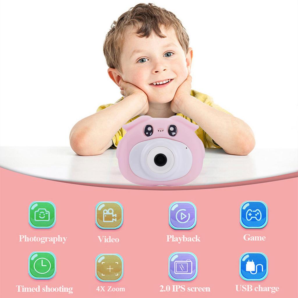 Children s Digital Camera, 8MP HD Kids Camera, 1080P Video Recorder, 2.0  Screen, 4X Zoom, Time-Lapse, and Fun Stickers for Photography