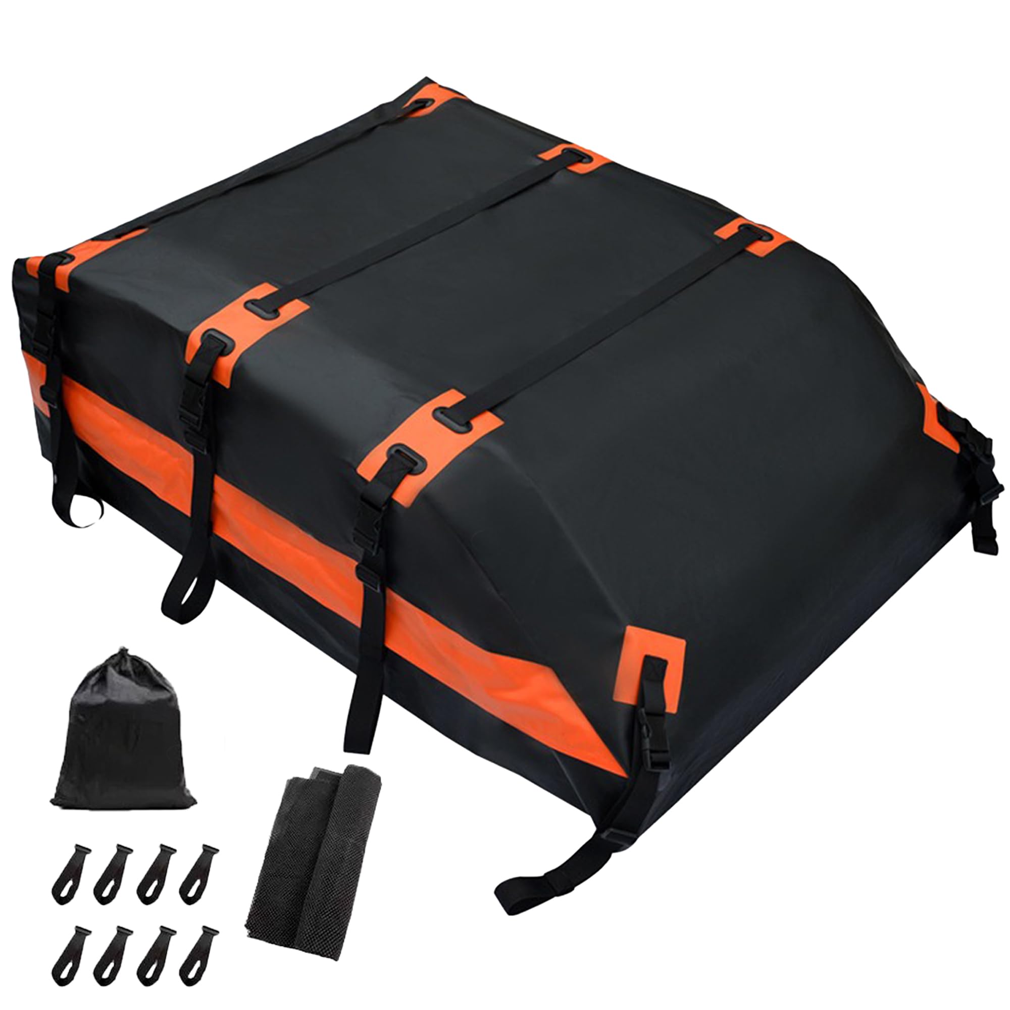 

Car Roof Carrier 550L Large No Rails 500D PVC Mesh Reinforced Disaster Universal for All Black Bag, Waterproof, Capacity, Foldable, Required, +