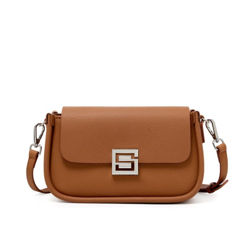 Spring and Summer Genuine Leather Women's Bag Fashionable Small Square Bag Cowhide Bag Crossbody Bag