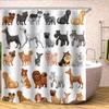 Cute Cat Animal Waterproof Polyester Shower Curtain With Hooks For Bathtub Bathroom Screens Home Decor Large Size Wall Cloth