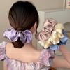 1 buc Nouă Elastice de Păr Plisate Mari Lucioase Culoare Crem Coardă de Păr pentru Parul din Spatele Capului Atmosferă Blândă Versatilă Accesorii de Păr Femei