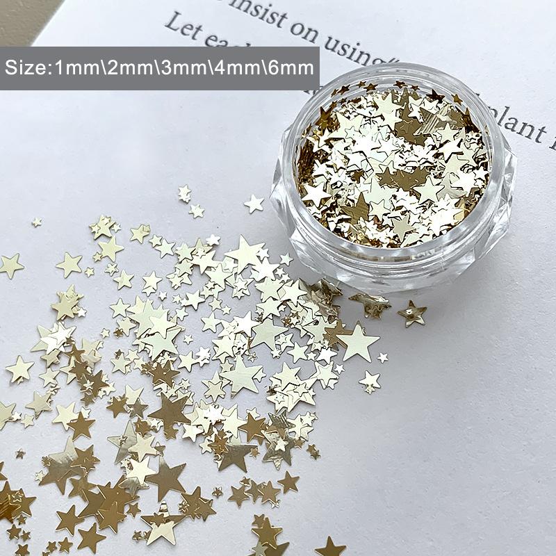 Size Mixing Sparkling Star Nail Glitter Sparkling Pentagram Nail Decor Nail Salon Design Cute Accessories DIY Nail Art Design