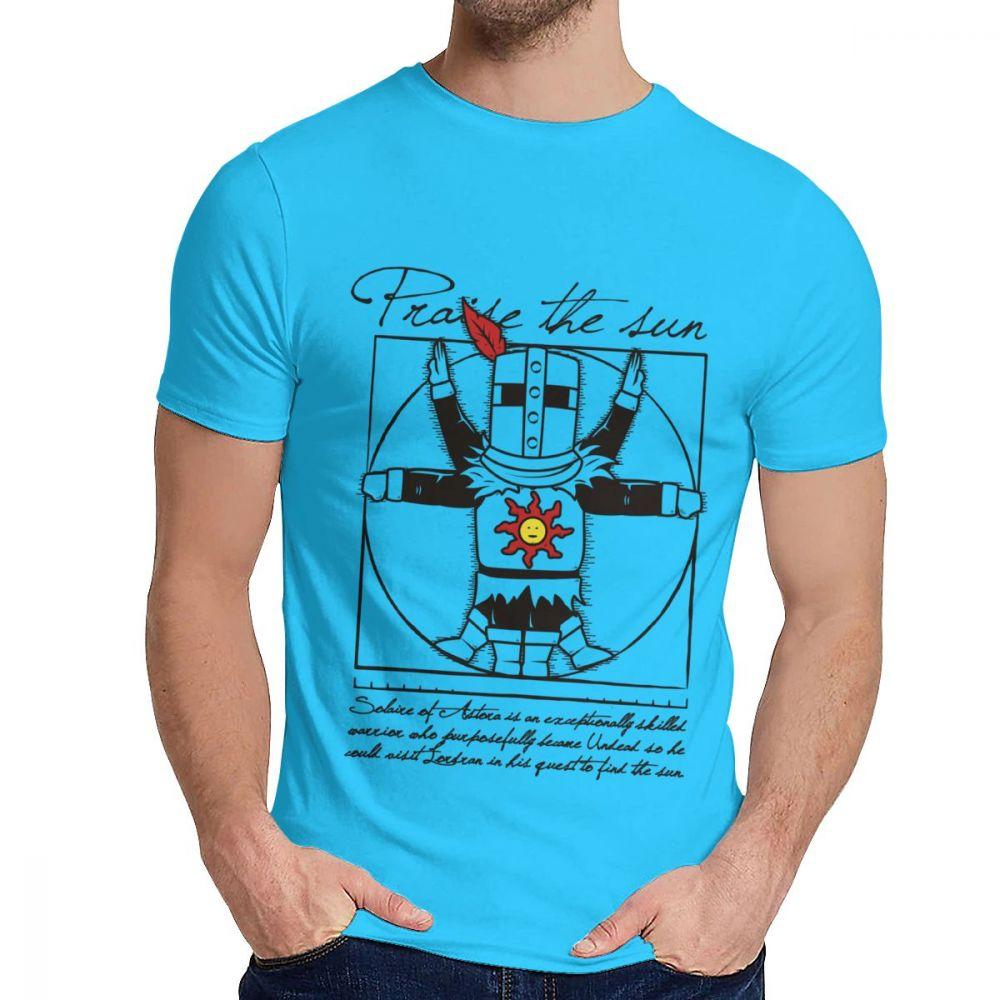 Pure Cotton The Sun Dark Short Sleeve Unisex Vintage Leisure O Neck Top Tee