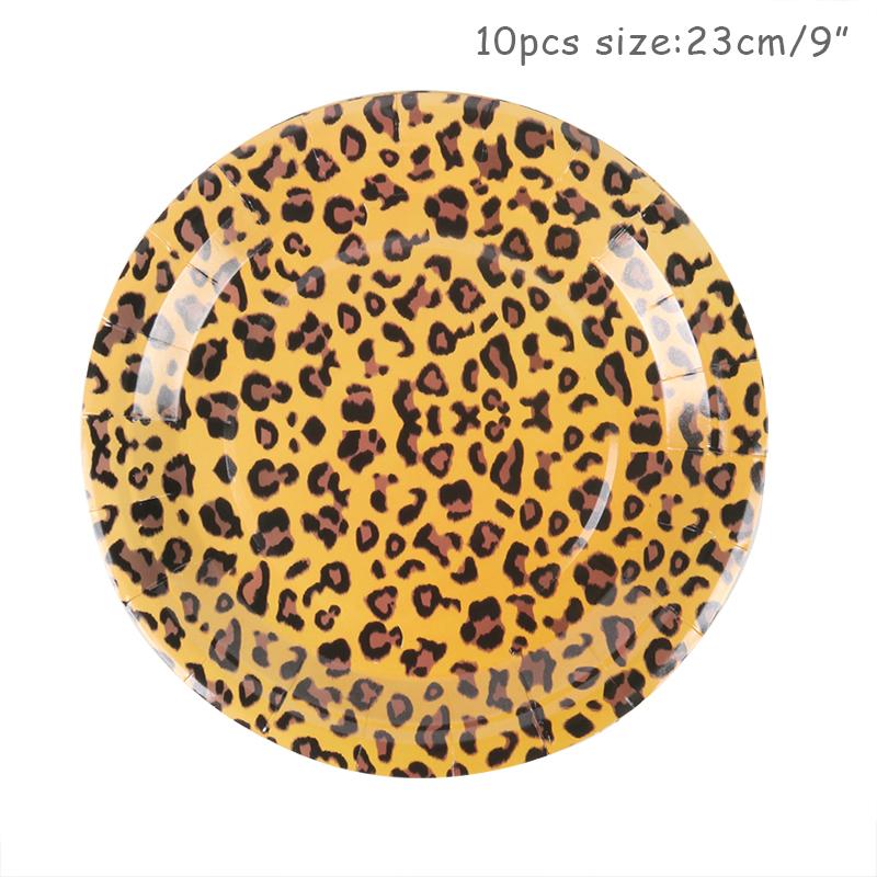 Animal Printed Disposable Tableware Zebra Leopard Jungle Paper Plates Cups Napkins Safari Birthday Decor Baby Shower Supplies