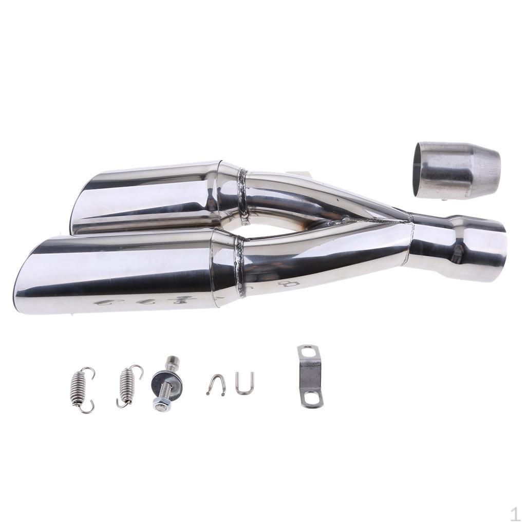 

Глушитель выхлопной трубы стальной для велосипеда, мотоцикла, 51 мм, серебристый