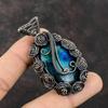 Neon Flash Labradorite Pendant Copper Wire Wrapped Gemstone Pendant Handmade Wire Wrapped Jewelry Labradorite Copper Jewelry Gift For Mother