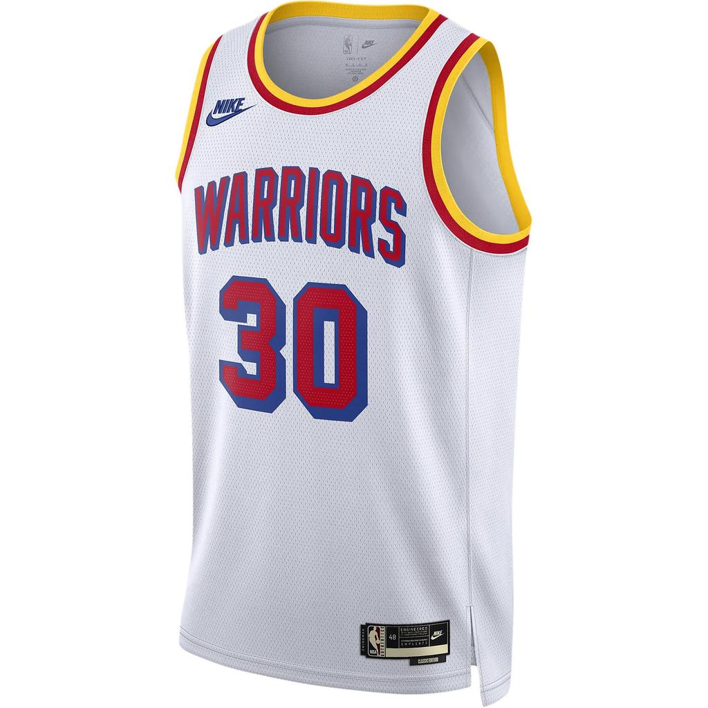 Nike Golden State Warriors Dri-Fit NBA Stephen Curry Hardwood Classics Series Pullover Crew Neck Breathable Mesh Basketball Jersey FQ4689-103