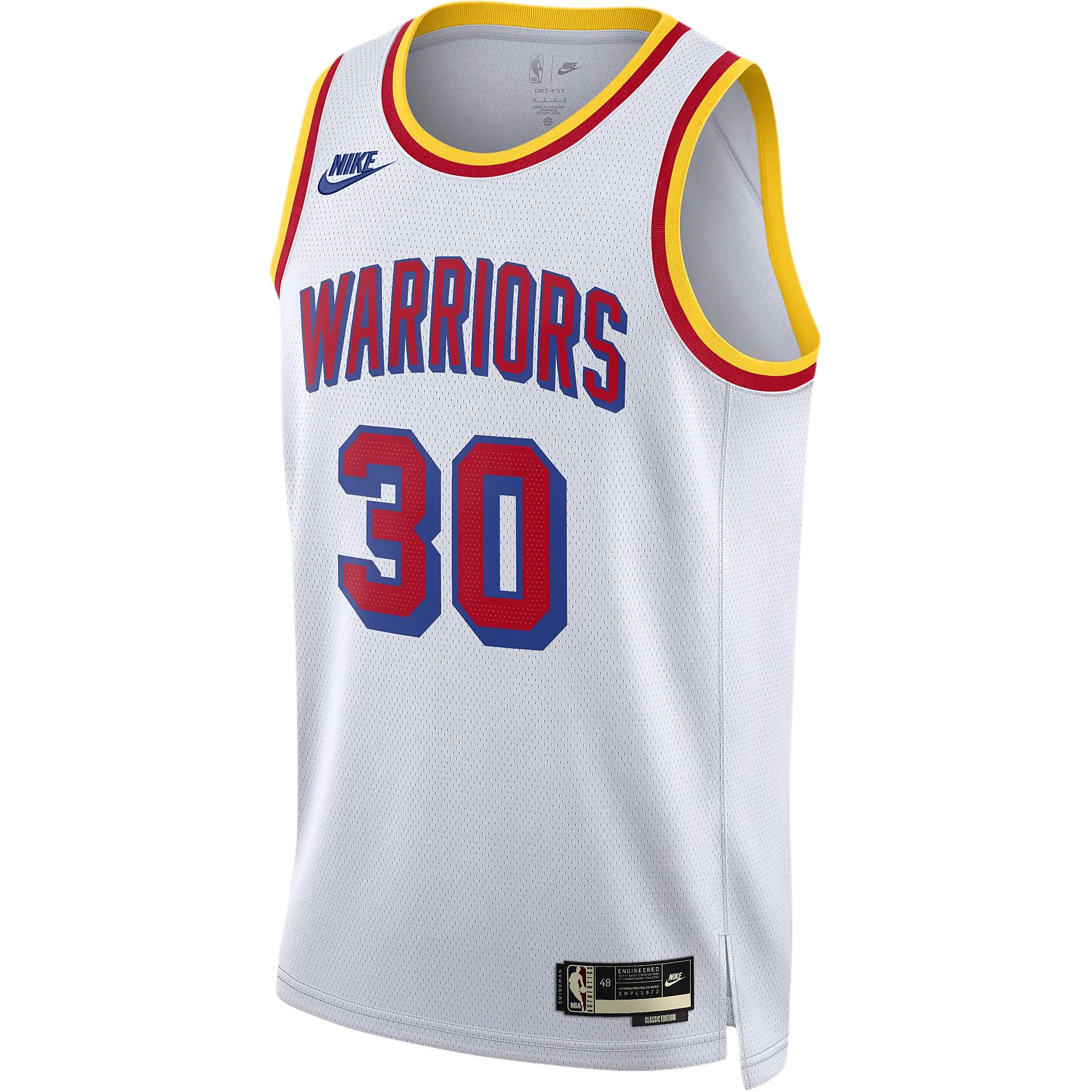 

Nike Golden State Warriors Dri-Fit NBA Свитшот с круглым вырезом серии Hardwood Classics Stephen Curry Дышащая сетчатая баскетбольная майка FQ4689-103 XL