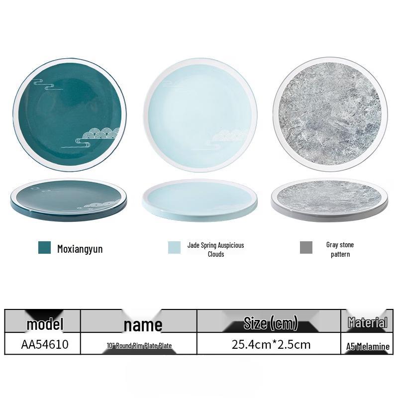 ZISIZ Durable Melamine Divided Dinner Plate