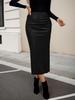 High-end Leather High-waisted Slim Fit Slit Pencil Skirt for Autumn 2025 - New Fashionable Sexy Hip-hugging Design