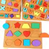 Colorful Alphabet Number Wooden Puzzles Kids Intelligent Matching Game Preschool Children Early Educational Toys