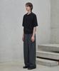 GLW Open Collar Waffle Half Knit Black