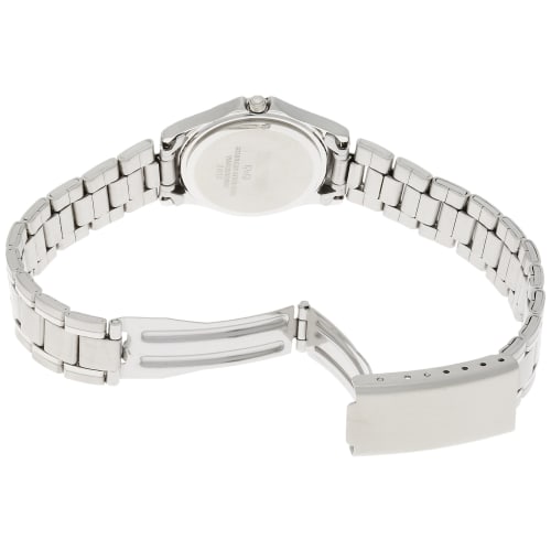 Citizen Q&Q Women's Analog Watch, Stainless Steel, Waterproof, Metal Band, White Dial, Silver, W379-204