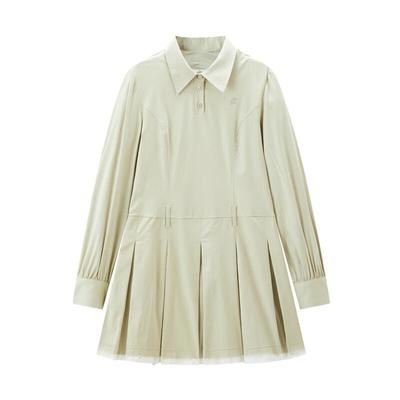 LEDING Women's Pleated Shirt Dress