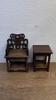 Mini Chinese Style Wooden Table Chair Stove Model Scene Decoration Ornament Taishi Chair for 1/12 1/8 Scale BJD Action Figures