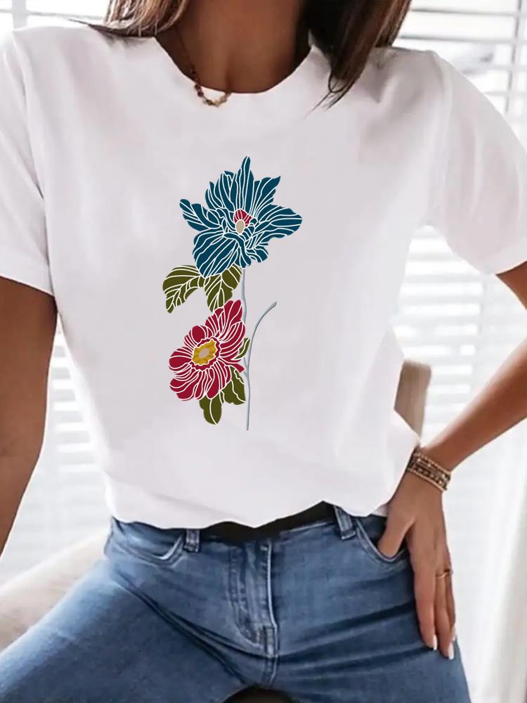 (Asian Size) Tee Top 90s sweet plant trend T Shirt Woman Print Fashion Female Short Sleeve Women Clothing Graphic T-shirts