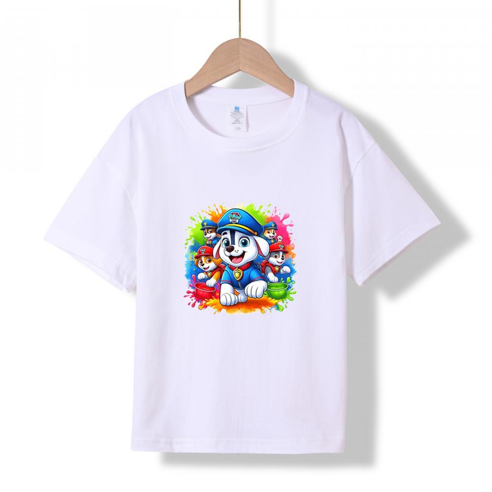 XH08 MINISO 2026 Summer New Printed Cotton Round Neck T-shirt for Children Aged 1-16, Boys and Girls
