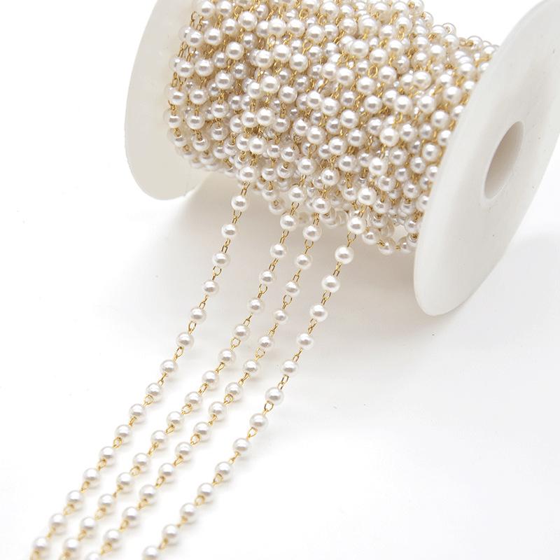 Copper-Plated Pearl Chain for Handmade Jewelry & Accessories – Beading, Spacer & Clasp Beads Kit.