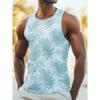 Hawaiian Tank Tops Graphics 3D Print Summer Men's Casual Oversized Fitness Gym Vest Beach Vacation Sleeveless Tops Man Clothing