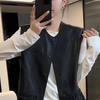 2025 Spring/Summer PU Leather Vest with Lace Hem - Sleeveless Design