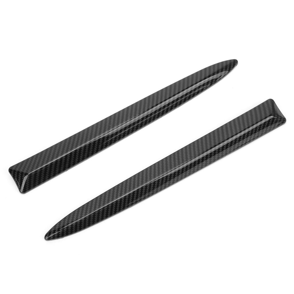 Pair Front Bumper Upper Trim Carbon Fiber Style 735455041 Replacement for FIAT 500 2007‑2015