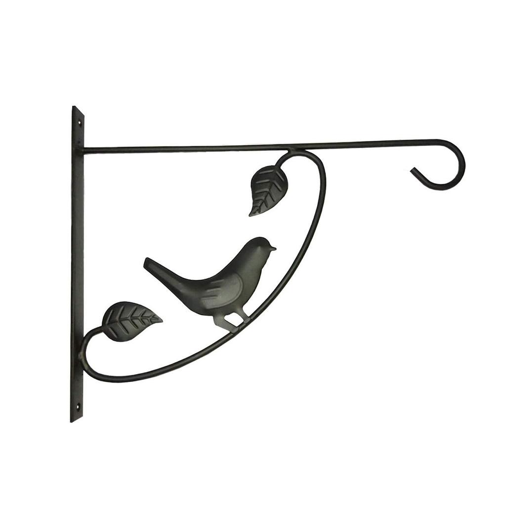 Iron Flower Basket Bracket Wall Mount Hook Stand 30x24cm with Screws