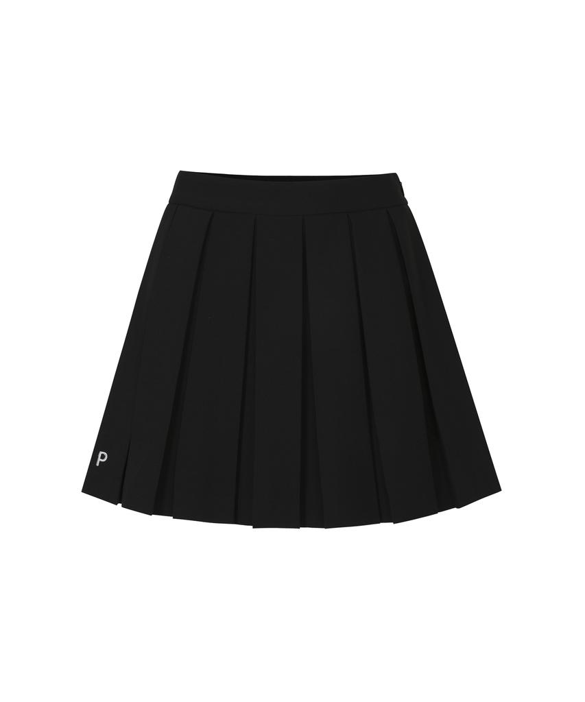 Peulleibu Inverted Pleat Skirt W/Inner Pants_Black