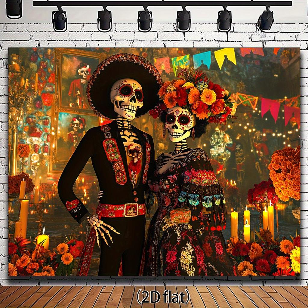 Background of the Giant Day of the Dead Festival - Decorations for the Day of the Dead Party in Mexicozyc