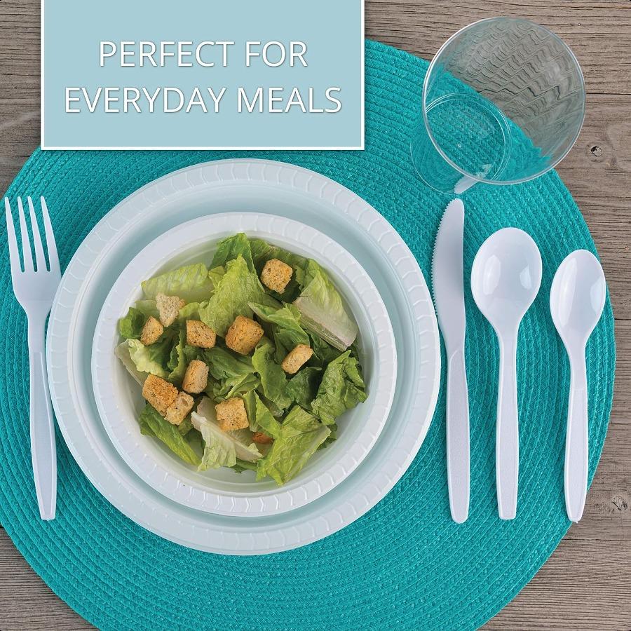 

Одноразовые белые пластиковые ножи Тяжелые столовые приборы Упаковка 50 штук United States